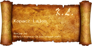 Kopacz Lajos névjegykártya