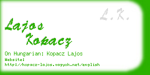 lajos kopacz business card